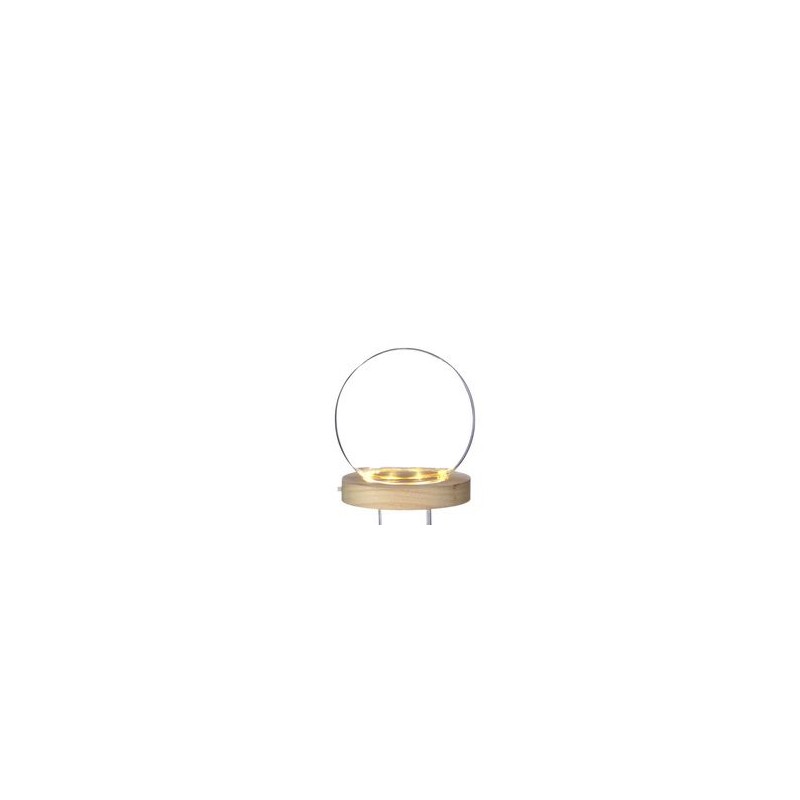 VERRE BOULE SUR SOCLE BOIS LED 013CM/1P