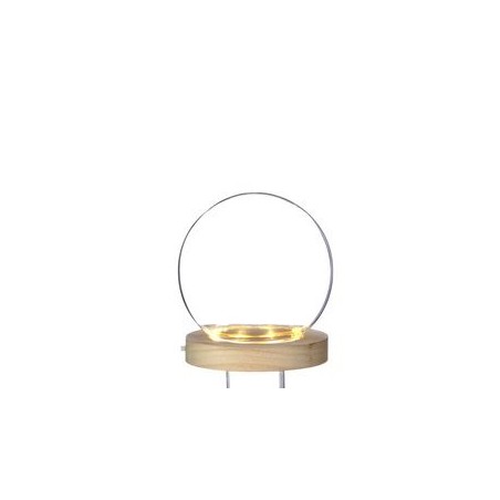 VERRE BOULE SUR SOCLE BOIS LED 013CM/1P