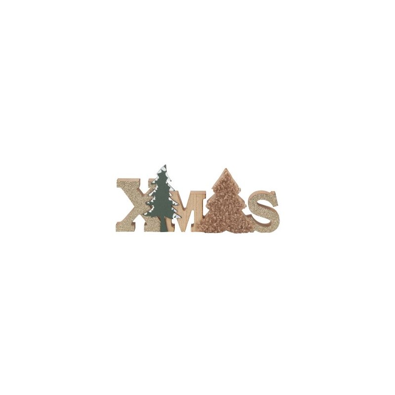 DECORATION ECRITURE "XMAS" H10.5CM /1P