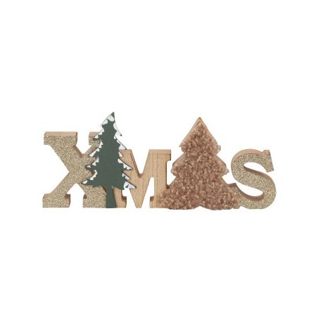 DECORATION ECRITURE "XMAS" H10.5CM /1P