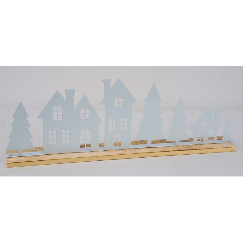 DECOR MAISON METAL SUR BOIS 44X5CM pièce