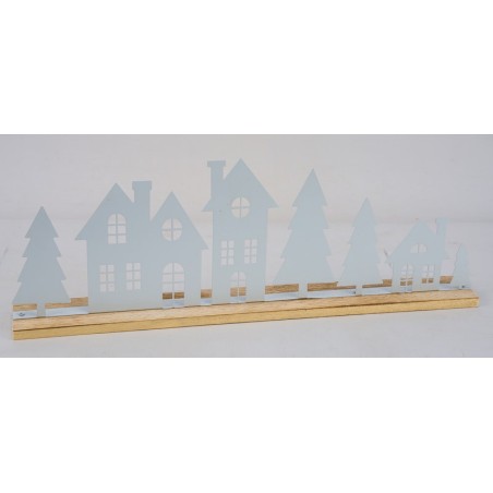 DECOR MAISON METAL SUR BOIS 44X5CM pièce