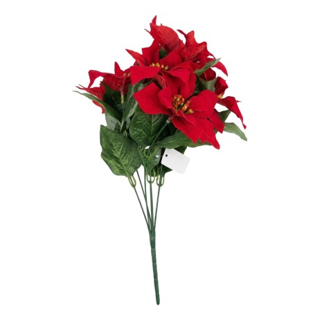 FLEUR POINSETTIA VELOURS 7 fleurs les 12P