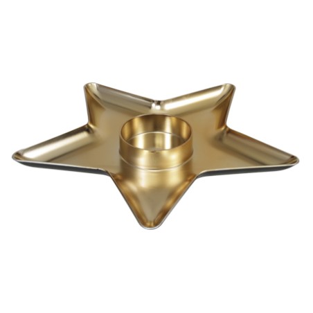 BOUGEOIR ETOILE PLASTIQUE OR 31CM à la pièce