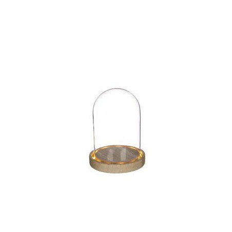 VERRE CLOCHE SUR SOCLE LED 012 H16.5CM/1P