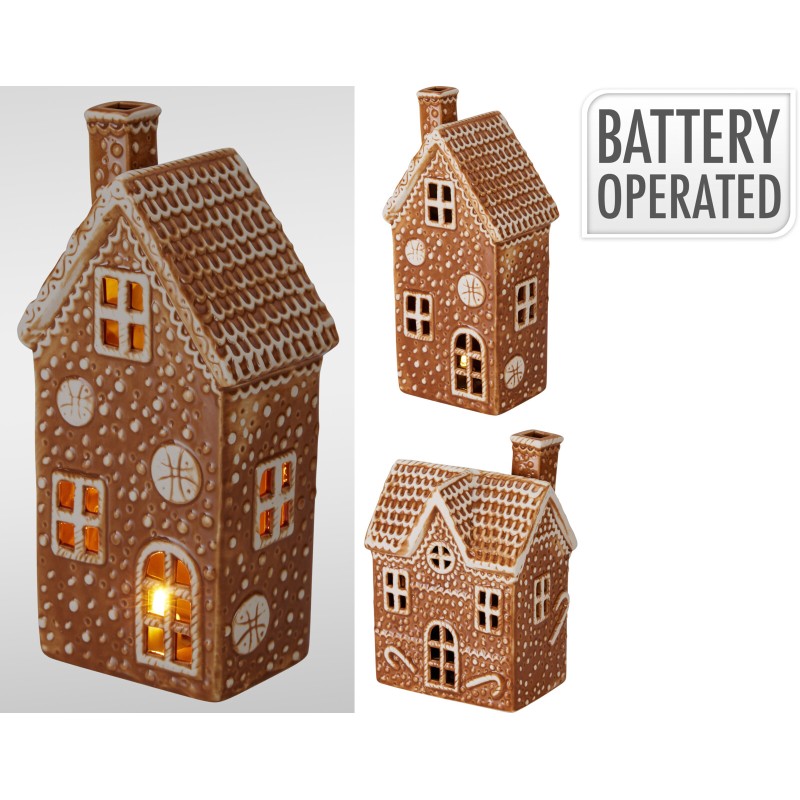 MAISON BISCUIT LED H20CM les 6P