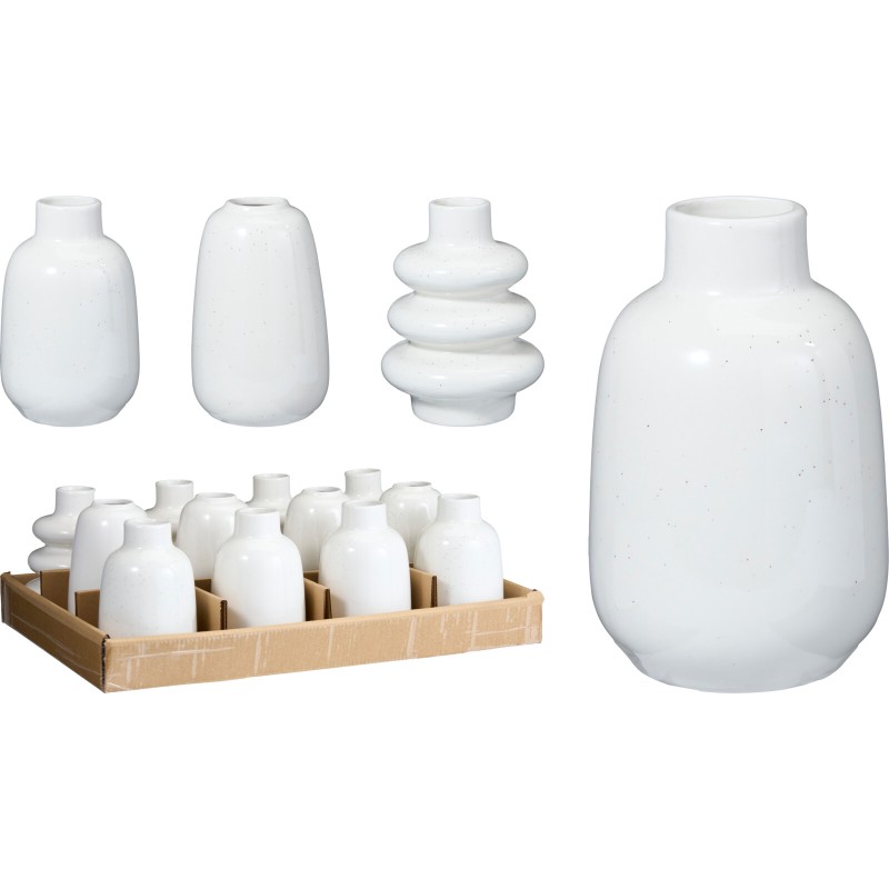 VASE BLANC ASSORT.3 PLATEAU de 12P