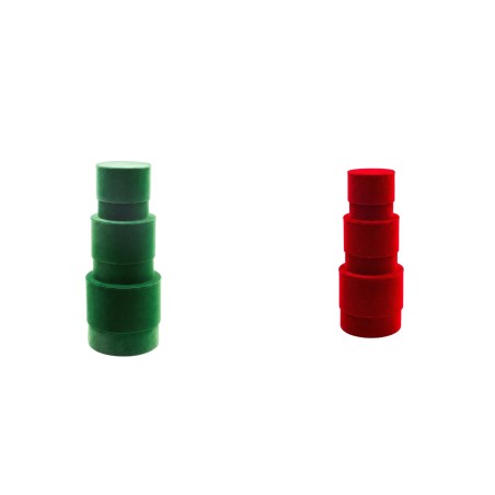 BOITE A CHAPEAU RONDE VELOUR H12 à 16CM SET 3P