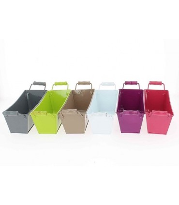 ZINC-JARDINIERE couleur 23.5X09 + POIGNEE BOIS à la pièce