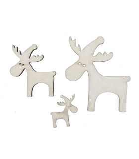 SUJET DE NOEL BOIS BLANC 3 à 7 CM /20P