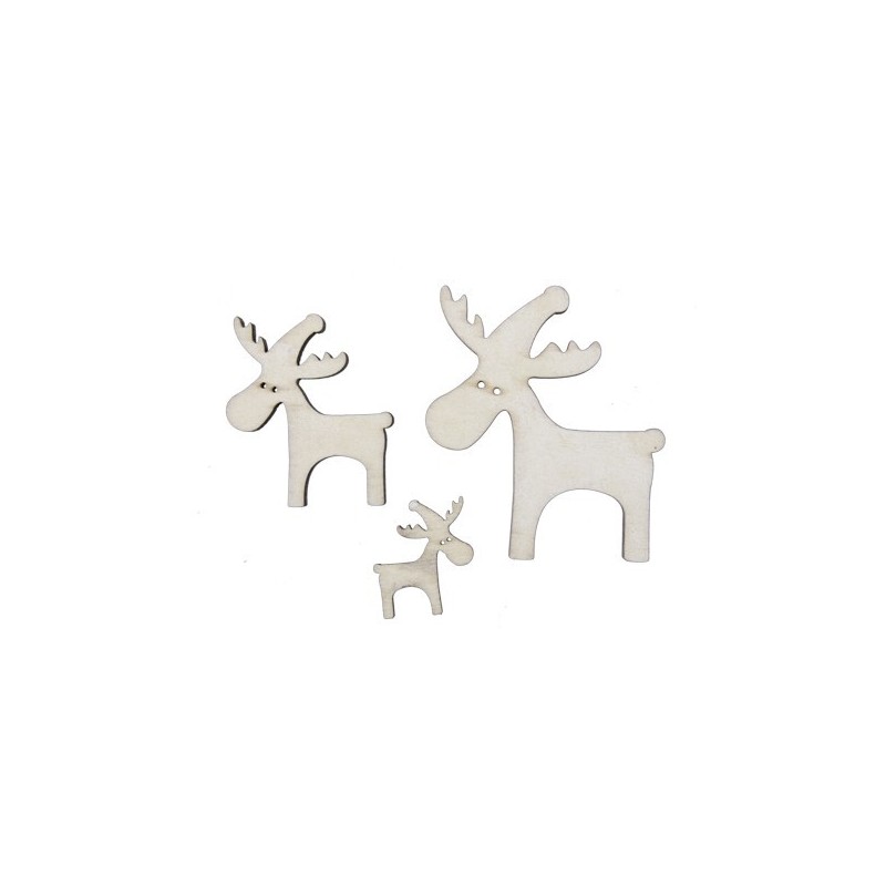 SUJET DE NOEL BOIS BLANC 3 à 7 CM /20P