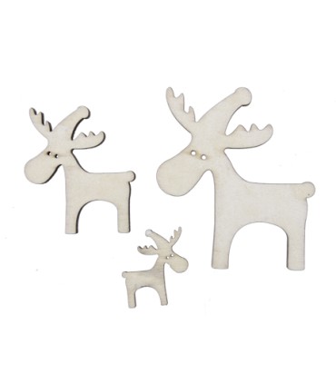 SUJET DE NOEL BOIS BLANC 3 à 7 CM /20P