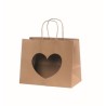 SAC KRAFT COEUR OUVERT 16X14X8CM les 12P