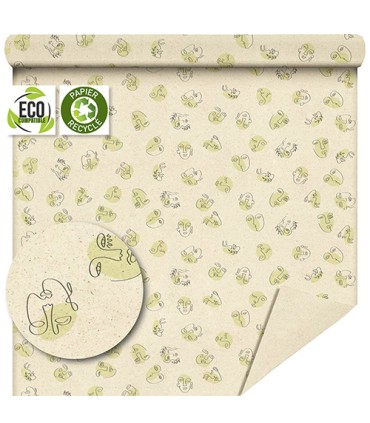 PAPIER RECYCLE IMPRIME 80CM X 50M 80gr