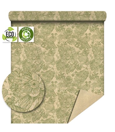 PAPIER KRAFT IMPRIME fond brun 70cm x 50M