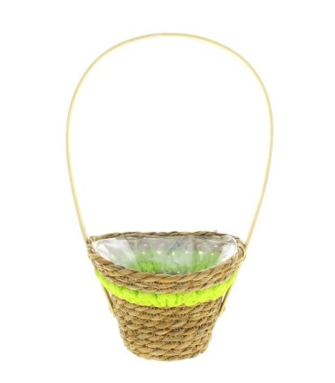 C.POT OSIER AVEC ANSE BORD COULEUR à la pièce