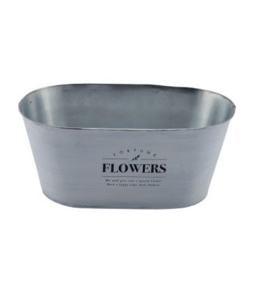 ZINC-JARDINIERE "FLOWERS" 30X17X13CM /1P