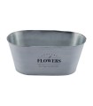 ZINC-JARDINIERE "FLOWERS" 30X17X13CM /1P
