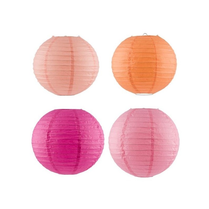 LAMPION EN PAPIER+ACCROCHE EN METAL GM les 4P