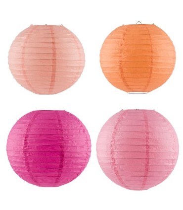 LAMPION EN PAPIER+ACCROCHE EN METAL GM les 4P