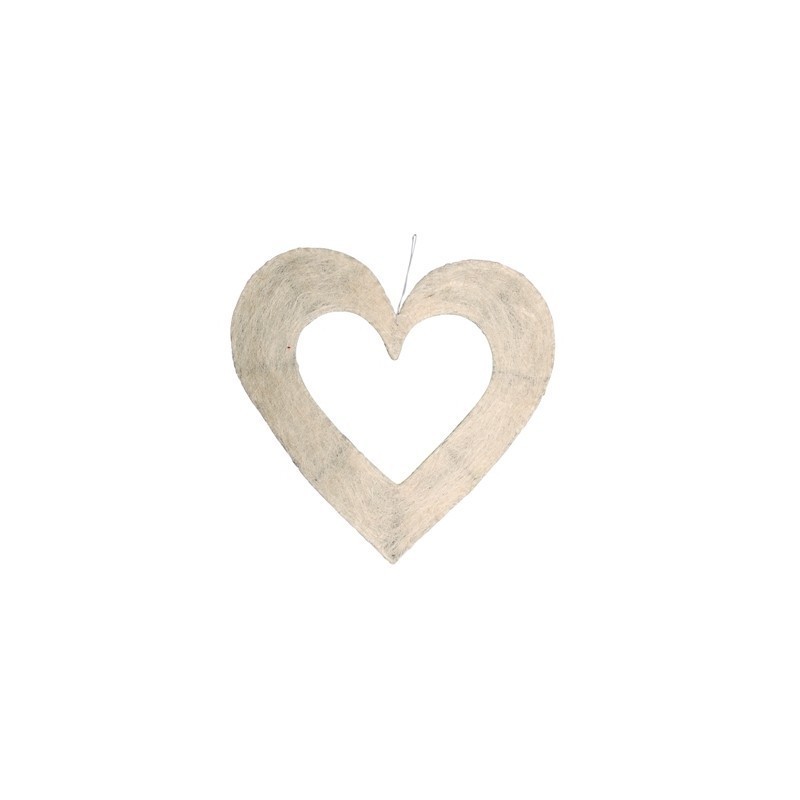 COEUR SISAL BLANCHI 40CM /4P