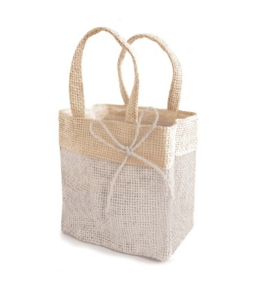 SAC FIJI JUTE+BORD médium 13X08 H13CM/ 10P