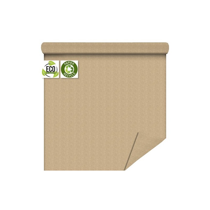 PAPIER KRAFT UNI FOND RECYCLE NATURE 80CM X 120M