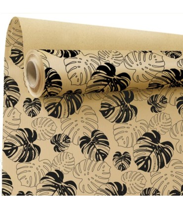 PAPIER KRAFT IMPRIME fond brun 80 cm x 40M