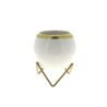 C.POT BOULE SUR PIED BORD OR 012.5 H14.3CM les 6P