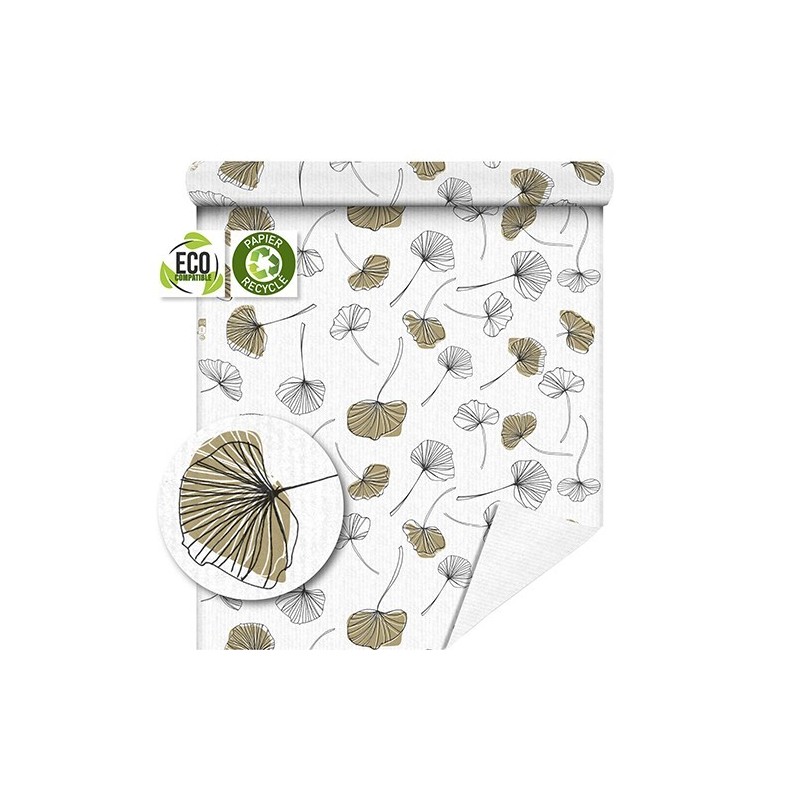 PAPIER KRAFT IMPRIME fond blanc 70CM x 50M 
