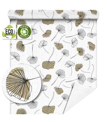 PAPIER KRAFT IMPRIME fond blanc 70CM x 50M 