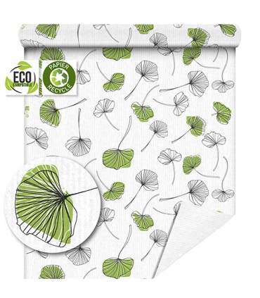 PAPIER KRAFT IMPRIME fond blanc 70CM x 50M 