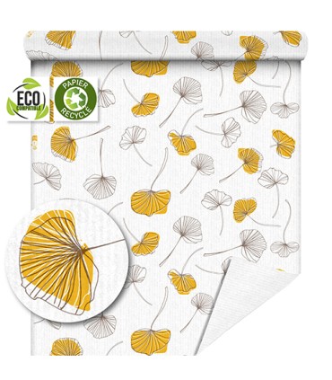 PAPIER KRAFT IMPRIME fond blanc 70CM x 50M 