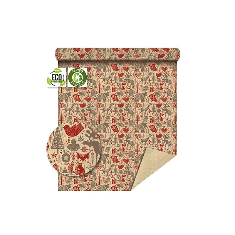 PAPIER KRAFT IMPRIME 70cm x 50M