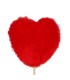 COEUR PELUCHE ROUGE SUR PIQUE 9x9CM les 25P