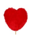 COEUR PELUCHE ROUGE SUR PIQUE 9x9CM les 25P