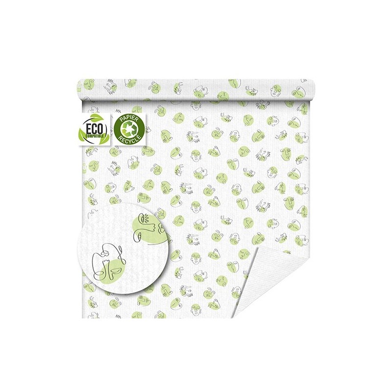 PAPIER KRAFT IMPRIME fond blanc 80cm X50M
