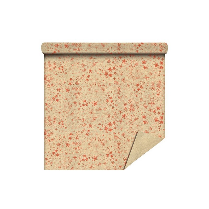 PAPIER KRAFT IMPRIME fond brun 80cm x 50M