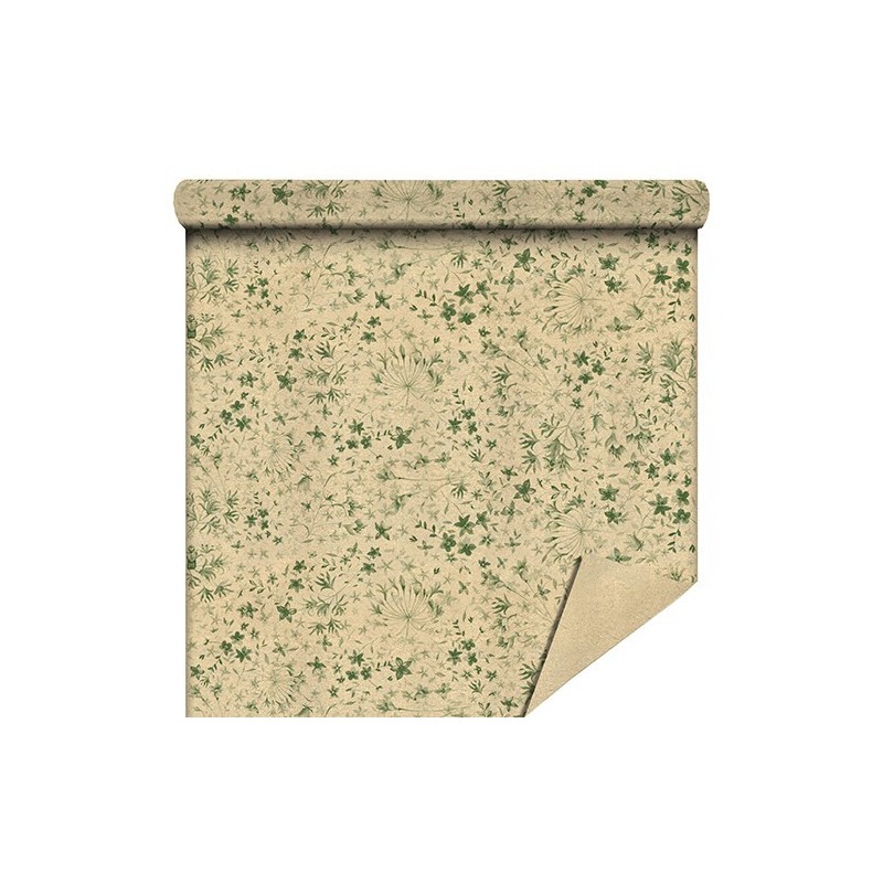 PAPIER KRAFT IMPRIME fond brun 80cm x 50M
