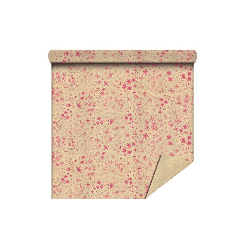 PAPIER KRAFT IMPRIME fond brun 80cm x 50M