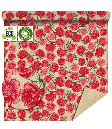 PAPIER KRAFT IMPRIME fond brun 80cm x 50M