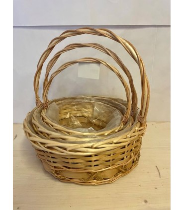 CORBEILLE OSIER NATUREL RONDE SET 3P