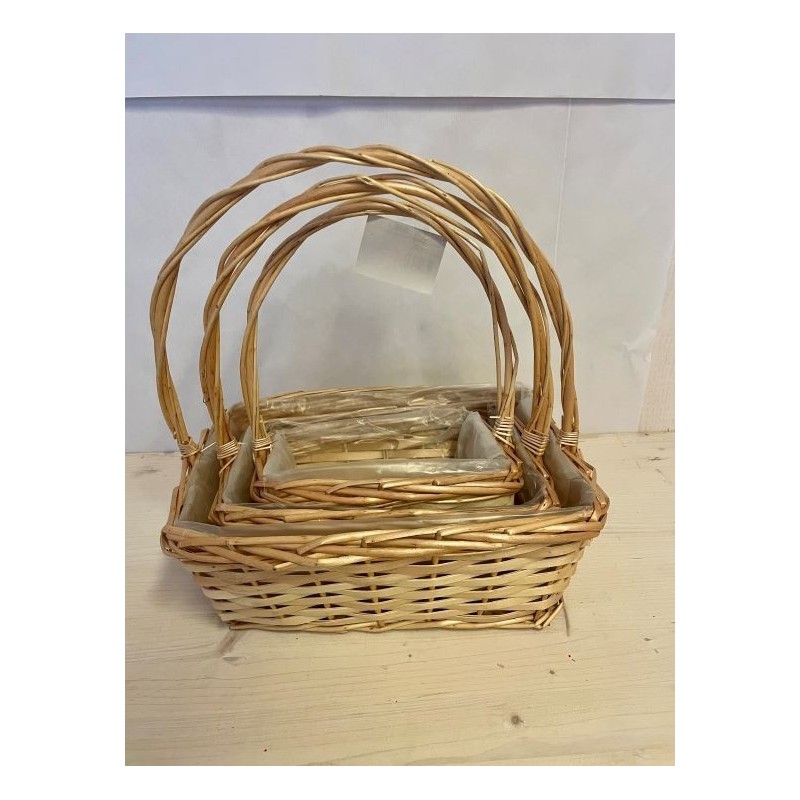 CORBEILLE OSIER NATUREL RECTANGLE SET 3P