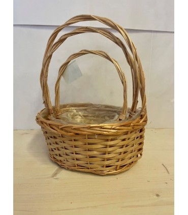 CORBEILLE OSIER NATUREL OVAL SET 3P