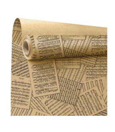 PAPIER KRAFT IMPRIME fond brun 80 cm x 40M