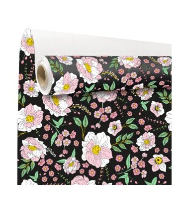 PAPIER KRAFT IMPRIME fond brun 80 cm x 40M