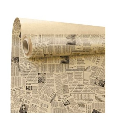 PAPIER KRAFT IMPRIME fond brun 80 cm x 40M