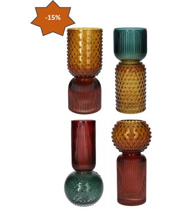 VERRE VASE THEMBA ASSORTIS /8P