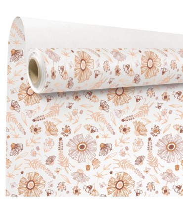 PAPIER KRAFT IMPRIME fond brun 80 cm x 40M
