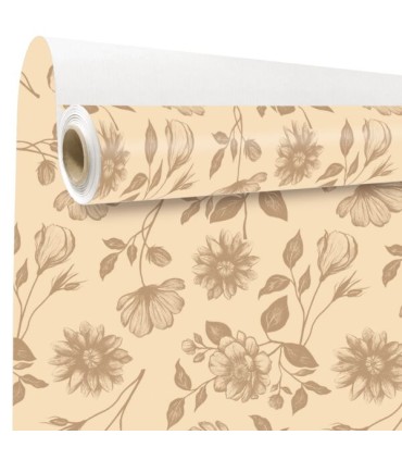 PAPIER KRAFT IMPRIME fond brun 80 cm x 40M